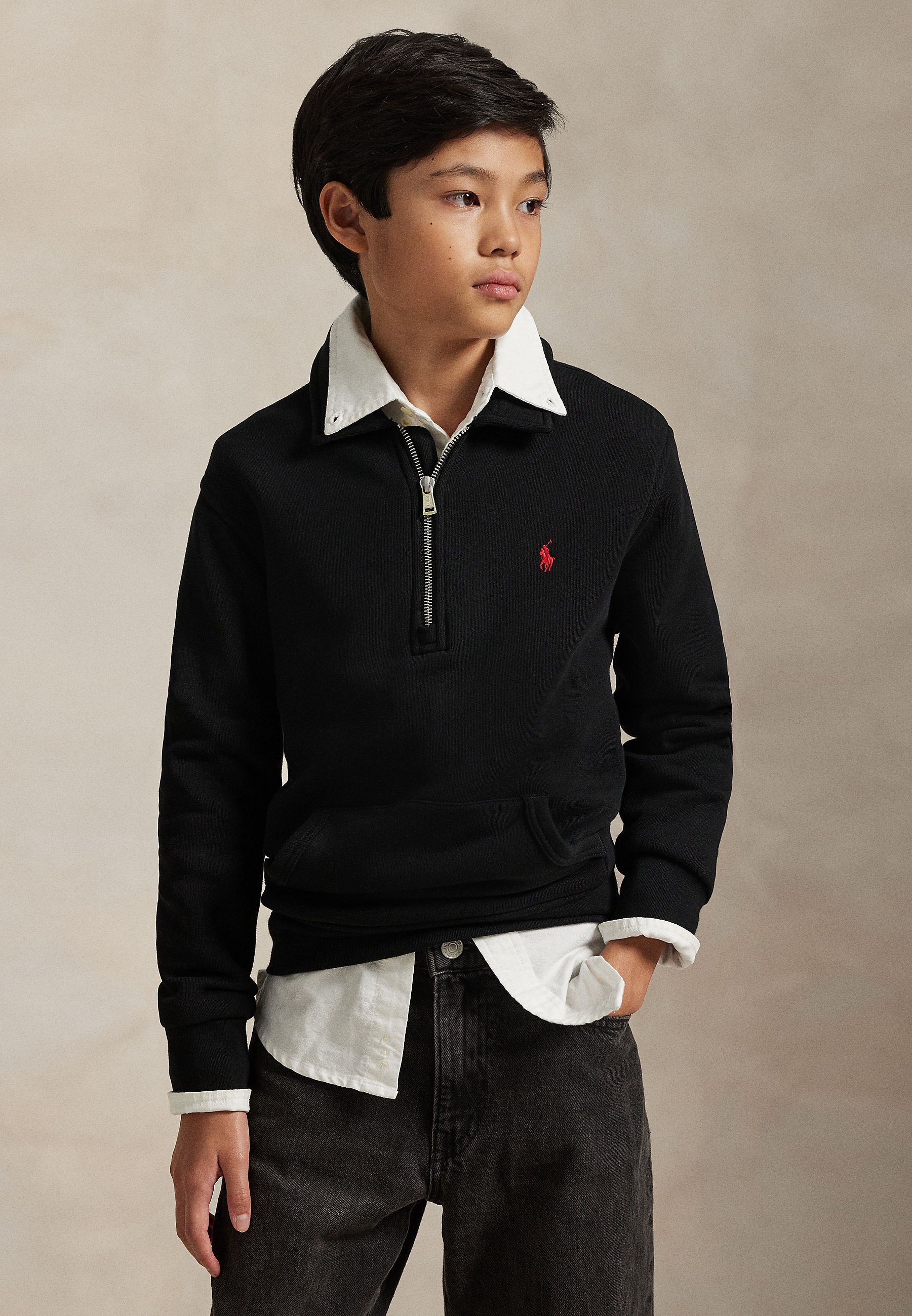 Polo Ralph Lauren FLEECE COLLARED SWEATSHIRT 7-14Y - Sudadera
