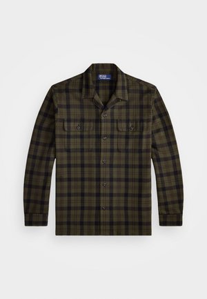 CLASSIC FIT PLAID FLANNEL CAMP SHIRT - Cămașă - olive/black