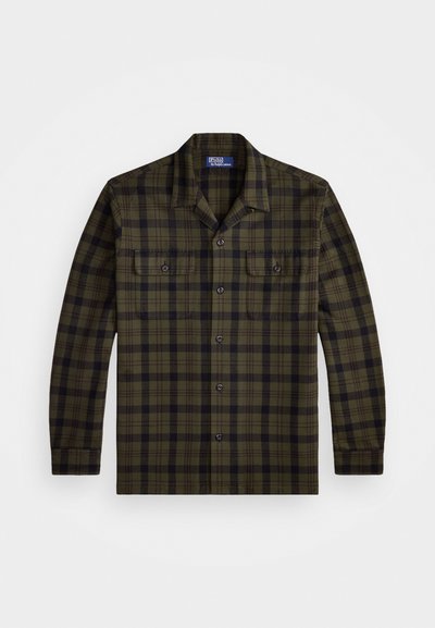 Polo Ralph Lauren CLASSIC FIT PLAID FLANNEL CAMP SHIRT - Krekls - olive/black