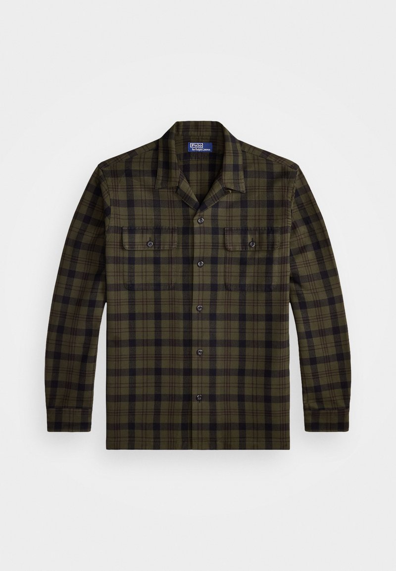 Polo Ralph Lauren CLASSIC FIT PLAID FLANNEL CAMP SHIRT - Pluus - olive/black