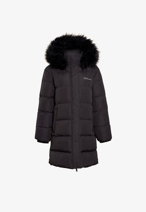CLOSURE London LONGLINE PUFFER WITH FUR HOOD - Talvemantel - black