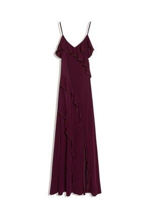Bershka, STRAPPY WITH RUFFLES - MIDI DRESS - Hverdagskjole - dark red