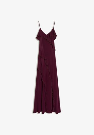 Bershka, STRAPPY WITH RUFFLES - MIDI DRESS - Jurk - dark red