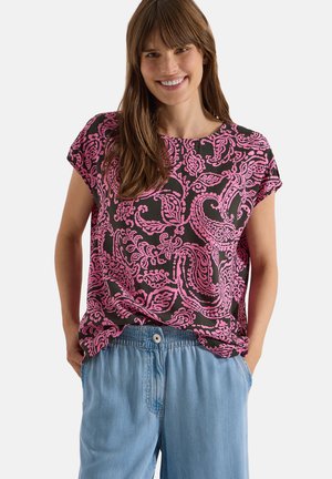 Cecil, BLUSENSHIRT MIT RUNDHALS UND PRINT - T-shirt imprimé - raw khaki