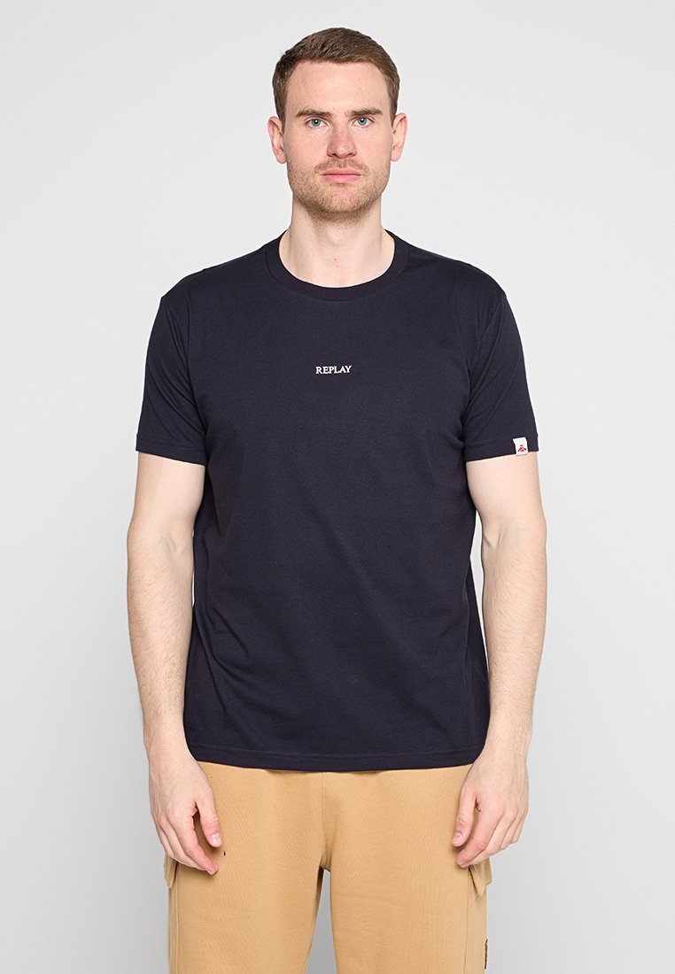 Replay Plus T-shirt basic donkerblauw