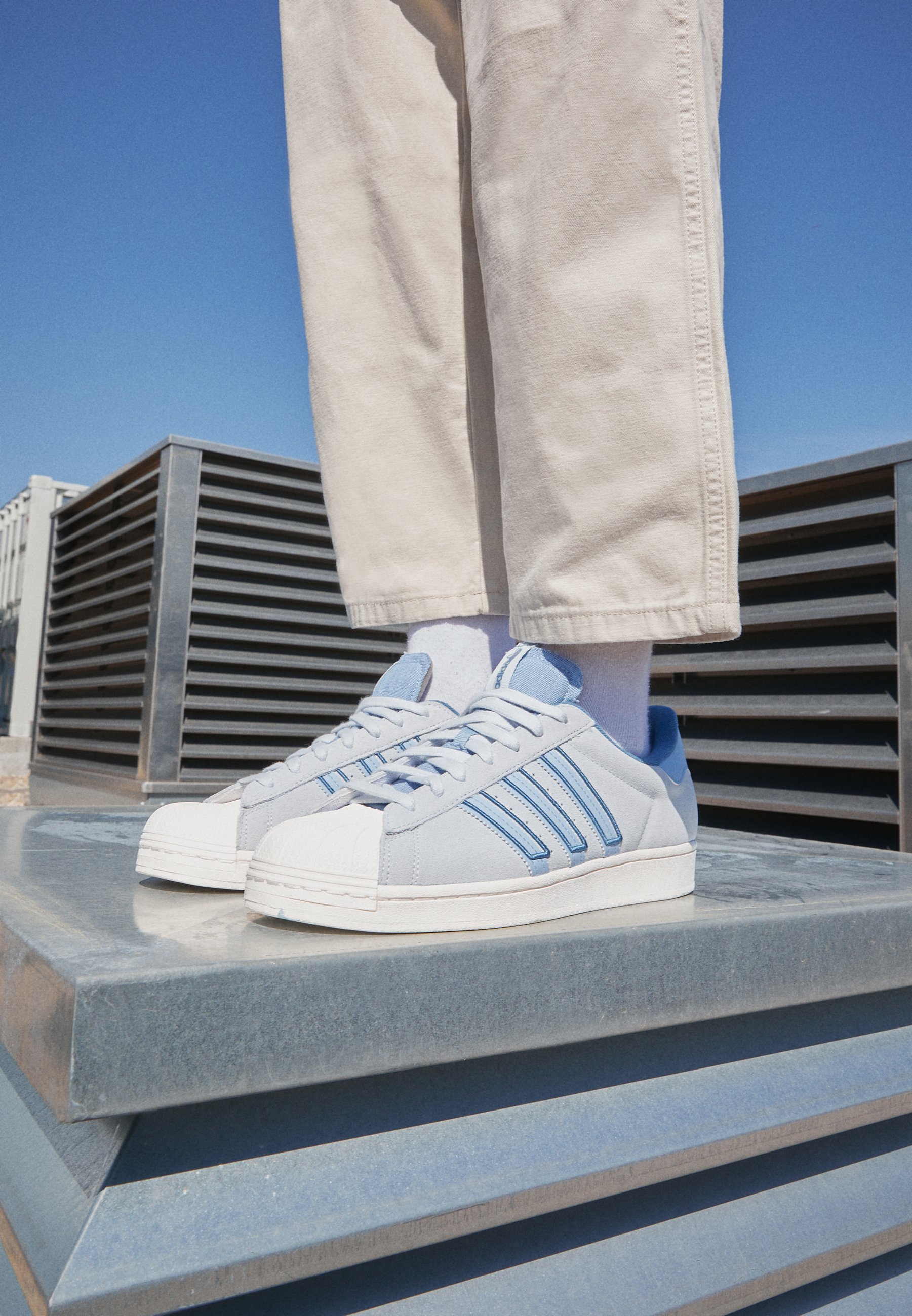 light blue on cloud shoes