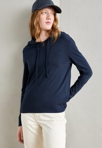 Marc O'Polo DENIM HOODED DRAWSTRINGS - Long sleeved top - navy teal