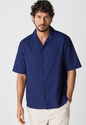 SHORT SLEEVE TEXTURED WAFFLE - Hemd - navy blue