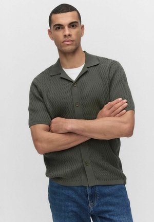 Dobber HANS KNITTED SHIRT - Cardigan - dk green