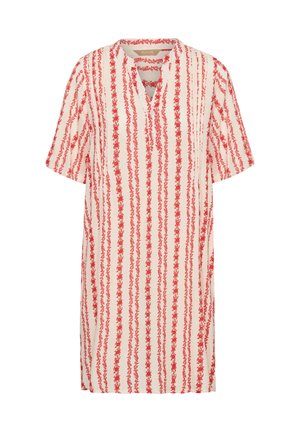 Culture, CUHOLLIE - Blusenkleid - coral/white graphic