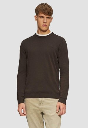 MIT LOGO-STICKEREI - Strickpullover - braun
