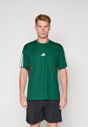 TIRO TEE - T-shirts print - dark green/collegiate burgundy/white