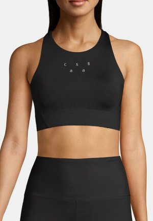 ICONIC LONGLINE - Vidutiniškai krūtinę prilaikanti sportinė liemenėlė - black