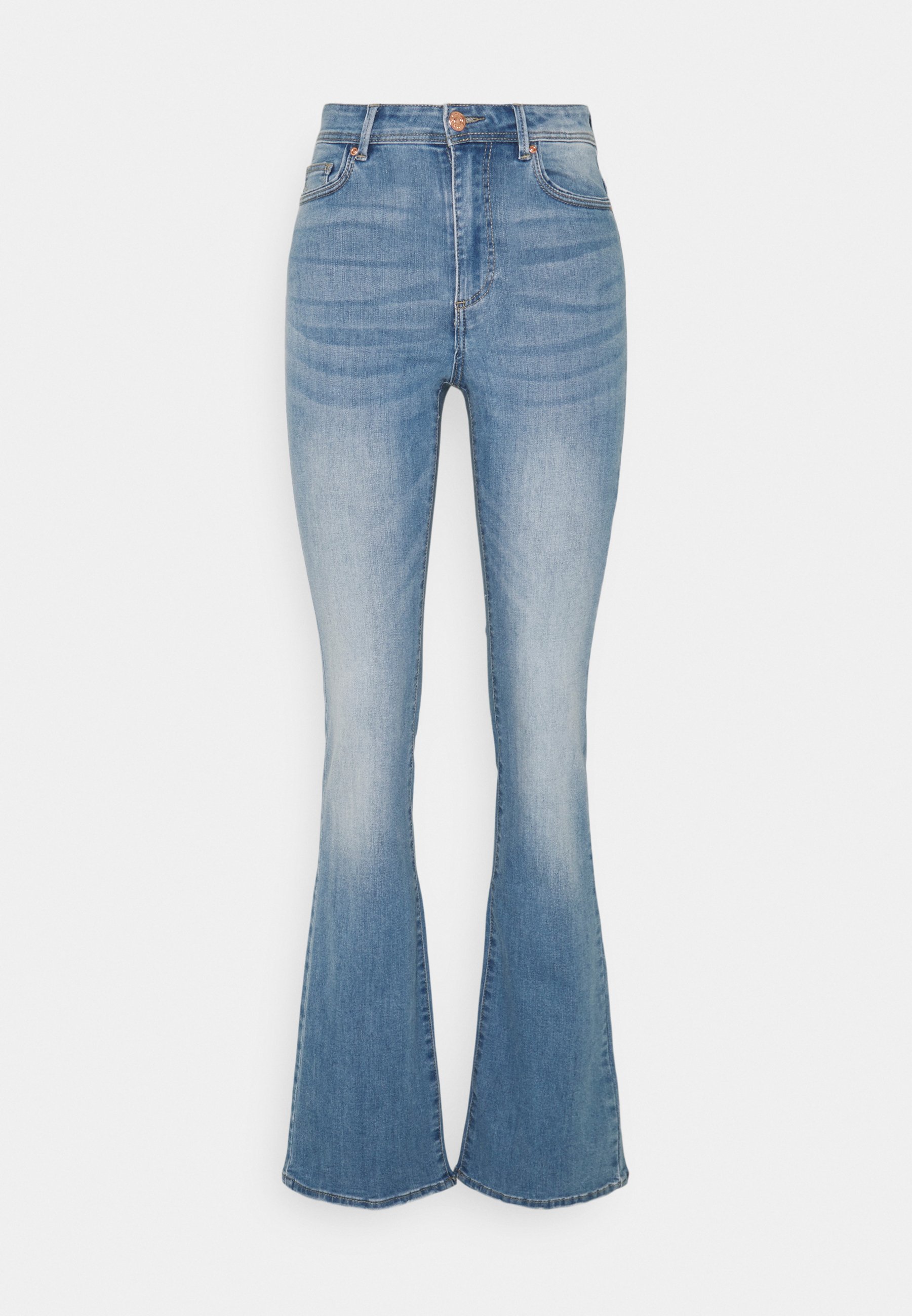 ONLY ONLWAUW LIFE FLARE - Flared Jeans - light medium blue/Lichtblauw -  Zalando.nl