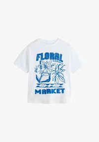 Unselected, white blue floral garden