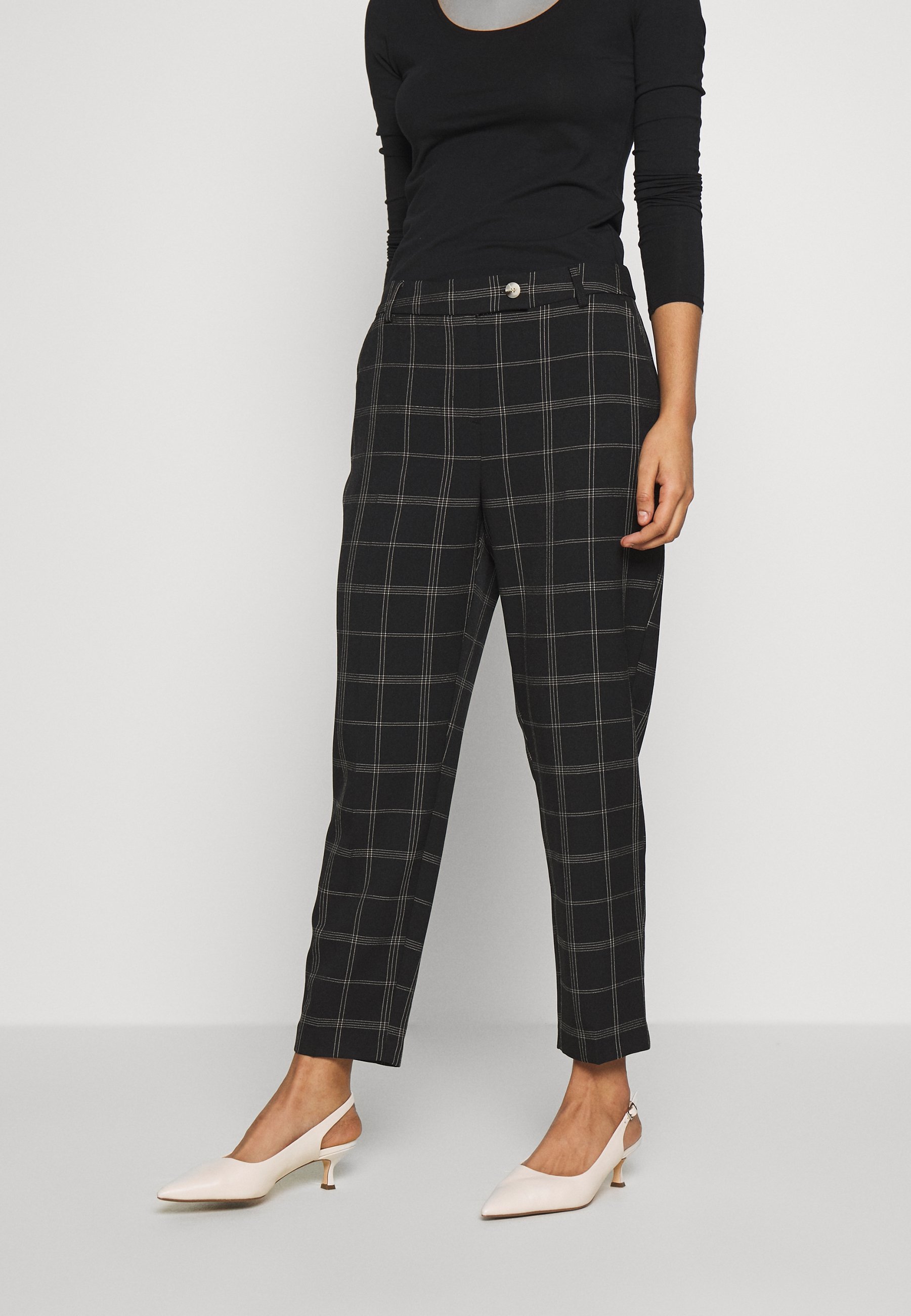 black ankle grazer trousers uk
