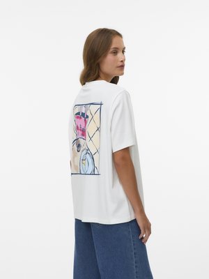 Vero Moda VMVERA CATY - T-shirt print - snow white