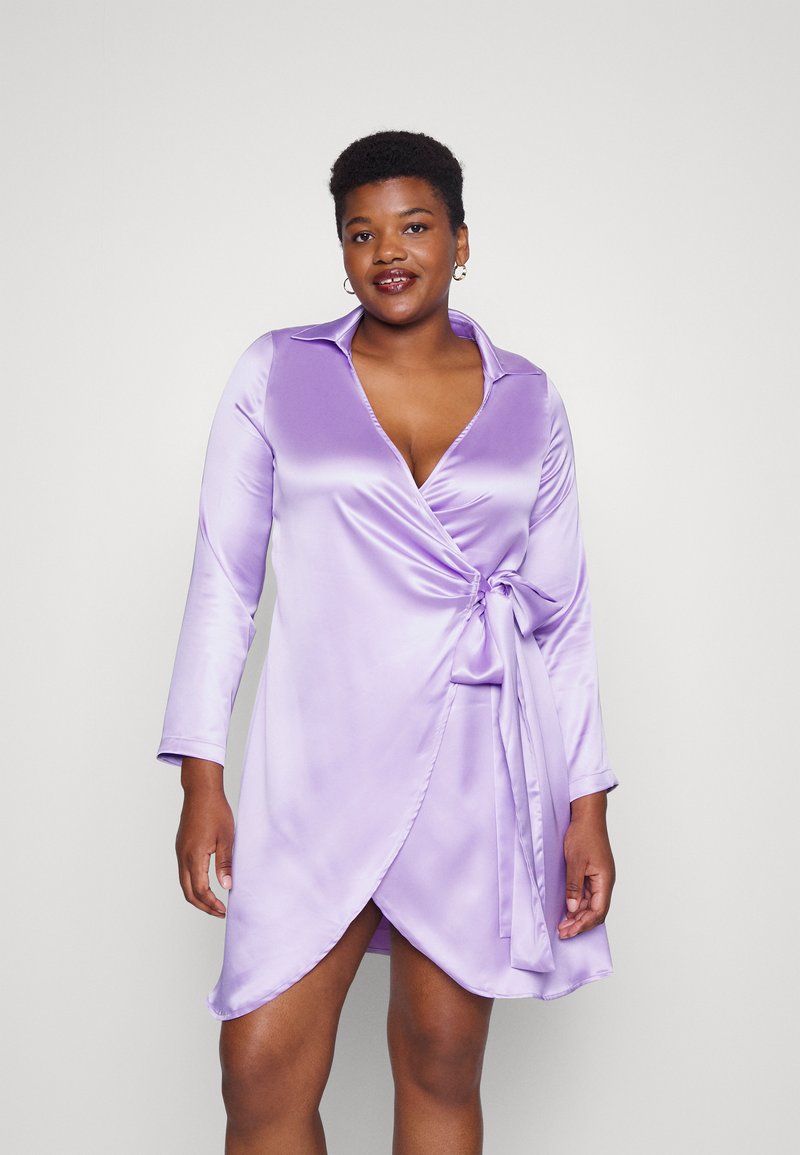 Glamorous Curve WRAP OVER MINI DRESS WITH COLLAR Cocktail dress