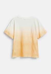 T-shirt a maniche corte in cotone, con un design gradiente che va dal bianco all'arancione chiaro. Collo rotondo e vestibilità standard. Tessuto morbido.