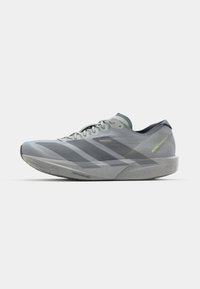 ADIZERO TAKUMI SEN 11 - Cestná bežecká obuv - silver metallic/iron metallic/lucid lemon
