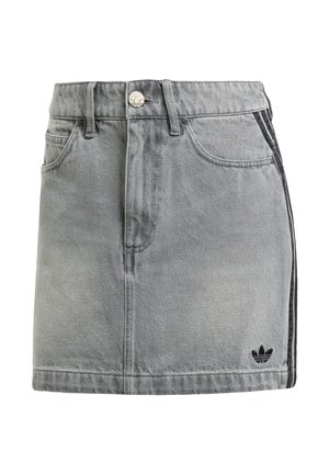 adidas Originals 3-STRIPES - Mini skirt - washed grey denim