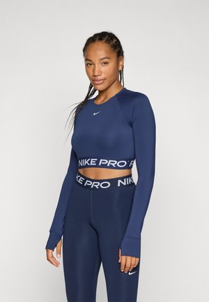 CROP - Långärmad tröja - midnight navy/white