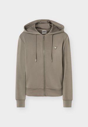 Guess, OLYMPE FULL ZIP HOODIE - Sweat zippé - dark oak