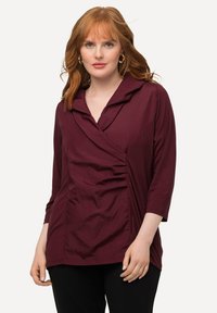 Ulla Popken COLLARED - Langarmshirt - dark red