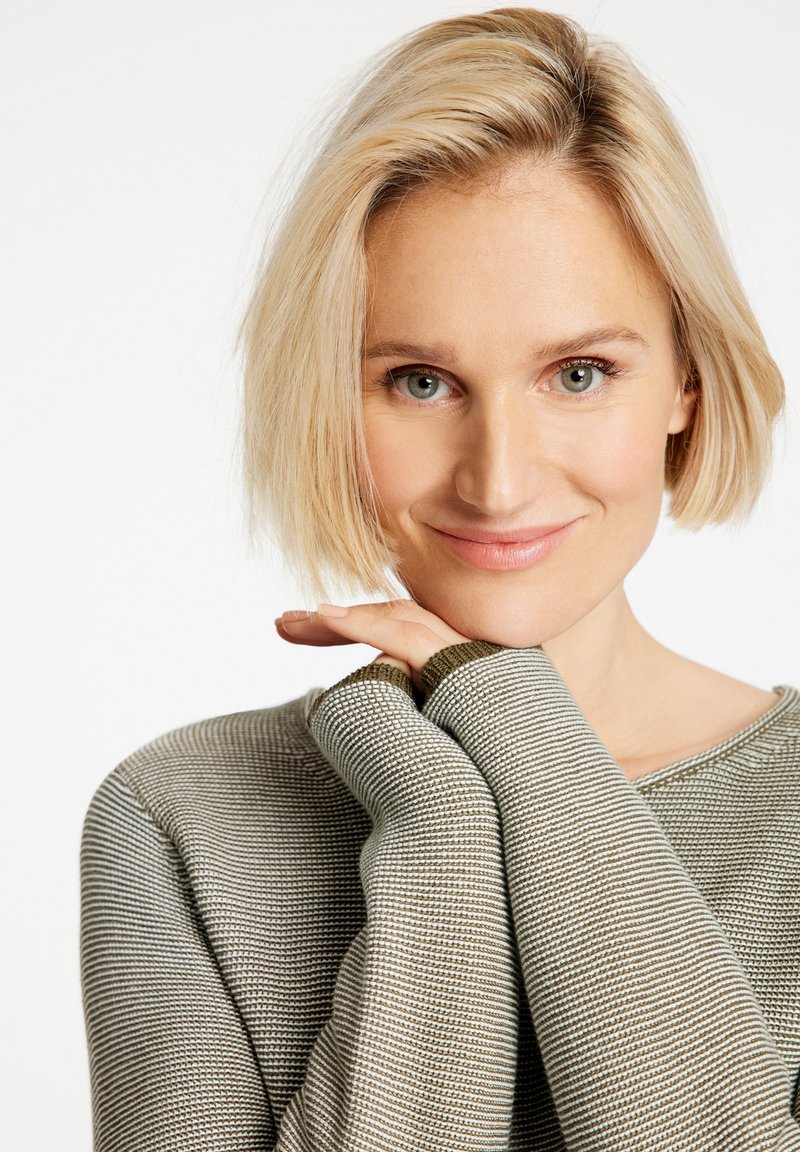 Damen Strickjacken | Gerry Weber Strickpullover light khaki/khaki - DO02789 Damen Strickjacken | Gerry Weber Strickpullover light khaki/khaki - DO02789