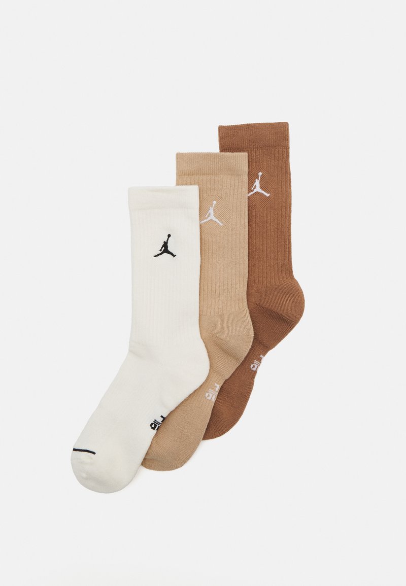 Jordan EVERYDAY CUSH CREW 3 PACK UNISEX - Urheilusukat - archaeo brown/white/hemp/white/sail/black