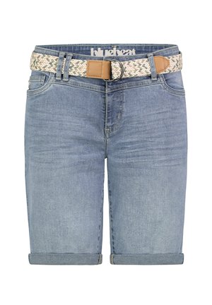Sublevel, BERMUDA MIT FLECHT UND UMSCHLAG - Jeans Shorts - hellblau