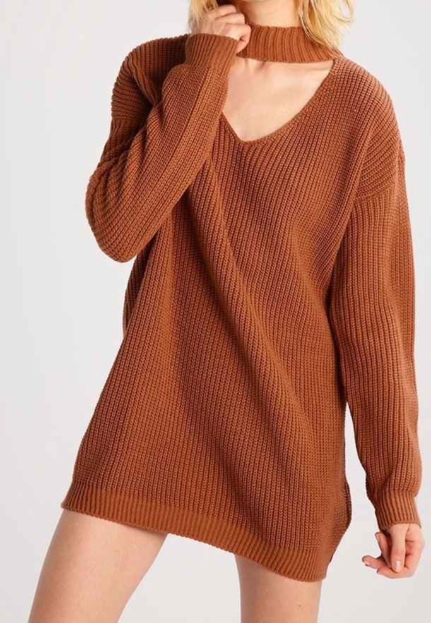 Missguided Jumper dress - sand - (Pre-owned) - Zalando