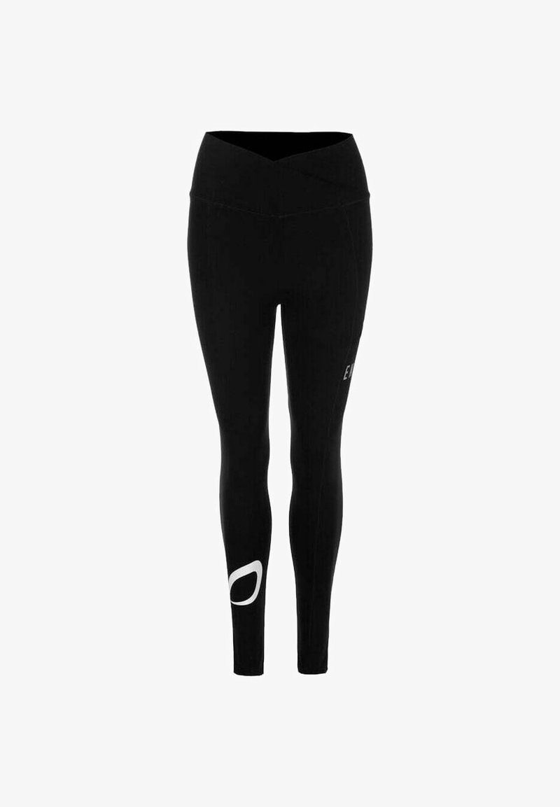 Endless CROSS POCKET - Leggings - black white
