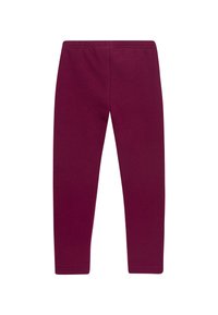 Burgunderrote Leggings aus weichem Baumwollmischgewebe, mit einem figurschmeichelnden Design und einem dehnbaren elastischen Bund für optimalen Komfort.