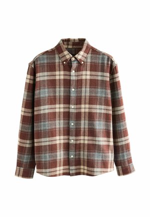 REGULAR FIT - LONG SLEEVE CHECK - Shirt - chocolate brown