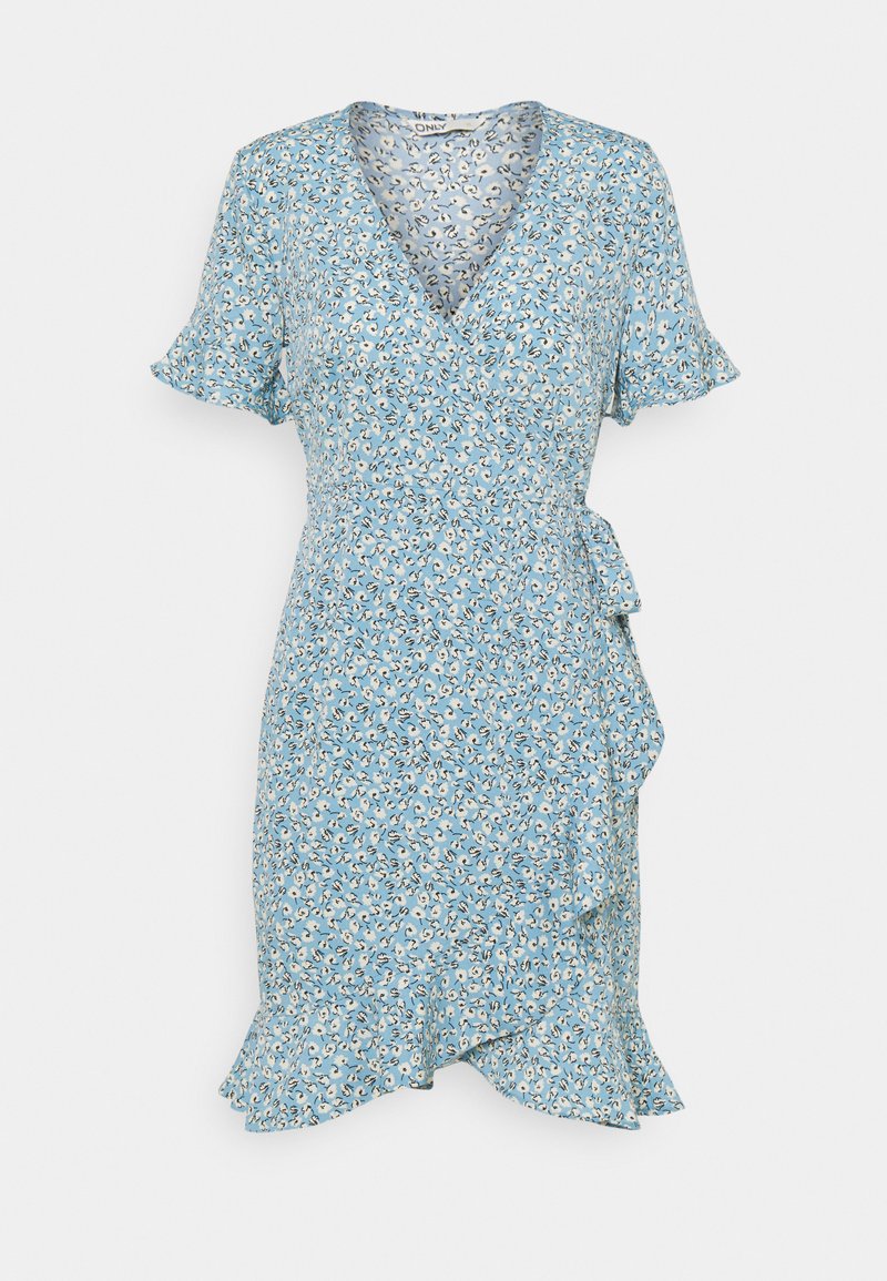 ONLY Petite ONLOLIVIA WRAP DRESS - Vestido de dia - dusk blue