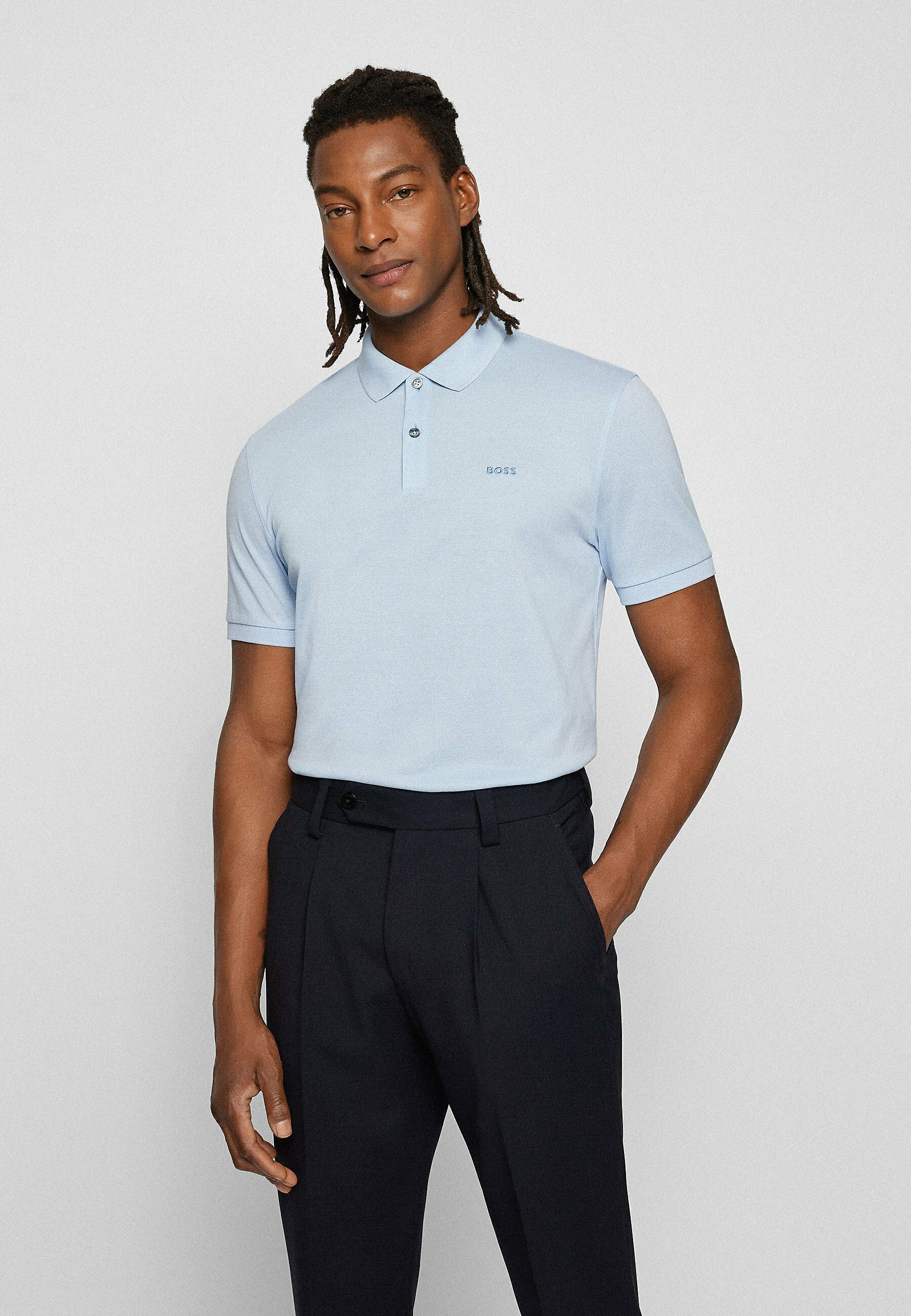 sky blue hugo boss polo