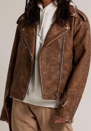 Imitatieleren jas - brown