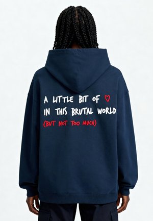 Mira Paris LITTLE BIT OF LOVE EMBROIDERY OVERSIZED - Felpa con cappuccio - dark blue