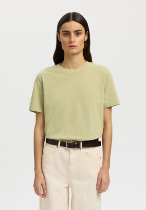 Selected, SLWESSENTIAL SS BOXY TEE NOOS - Camiseta básica - lint