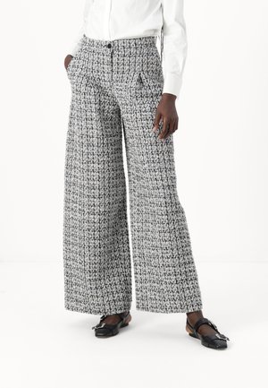 PANTS - Püksid - black/white/silver
