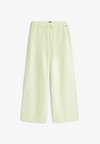 LOOSE LINEN BLEND DRAWSTRING TROUSERS - Παντελόνι - faded lime