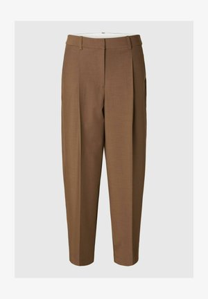 Selected, BARREL FIT TROUSERS MID WAIST - Chino - toffee