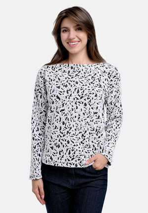 BICALLA SHIRT SHIRT MIT JACQUARDMUSTER IN WEISS/ANTHRAZIT - Strickpullover - black offwhite