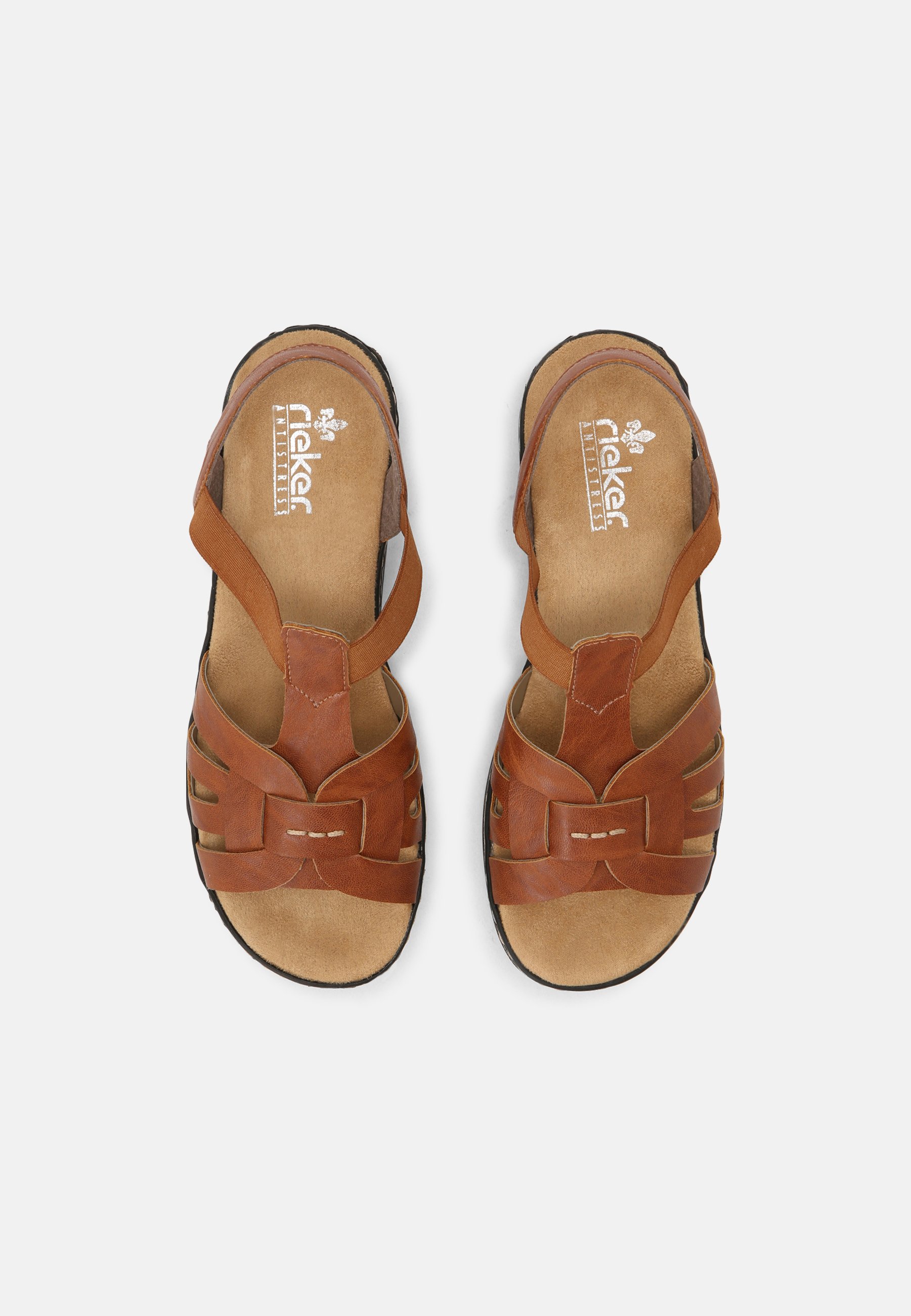 Rieker Sandalen met plateauzool - braun/wit - Zalando.nl