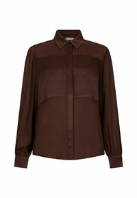 CRÊPE DE CHINE - Bluza s gumbima - brown