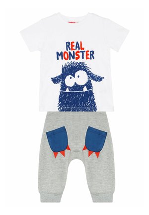 SET MONSTER POCKET - Jogginghose - weiß