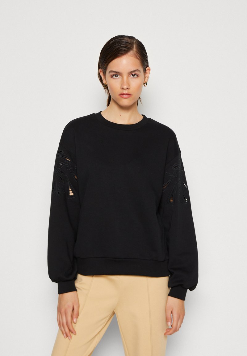 Black Zip-up Crop Sweatshirt 17322 main image 1
