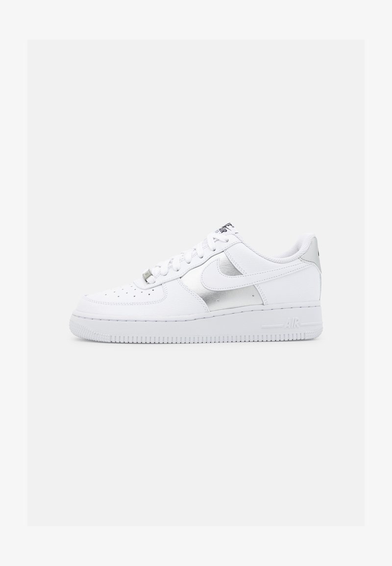Nike white & silver air force 1 07 trainers Clearance