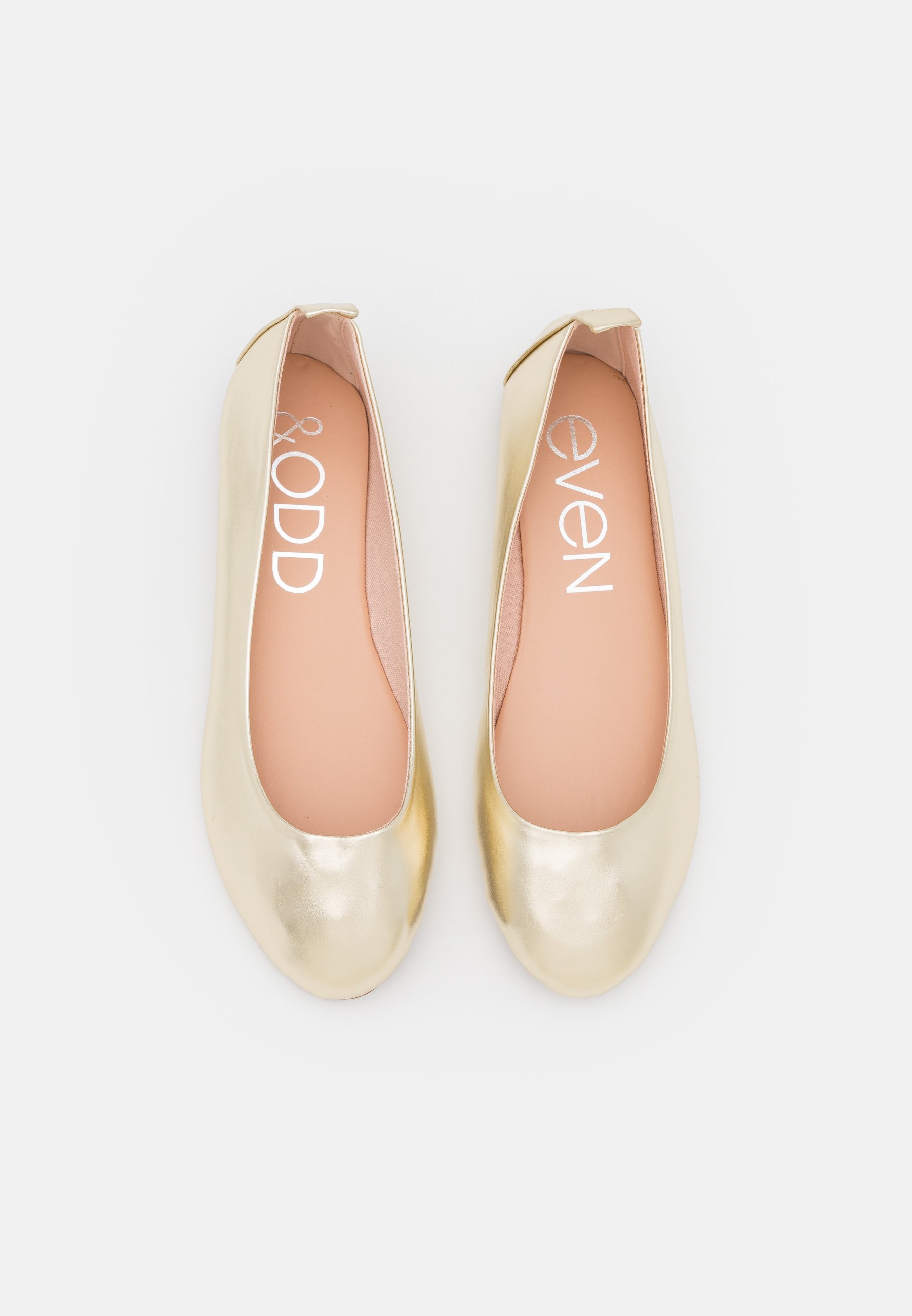 gold flat pumps